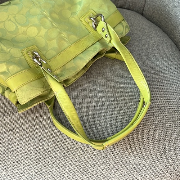Coach Penelope Lime Green Shoulder Satchel Bag - Picture 6 of 10
